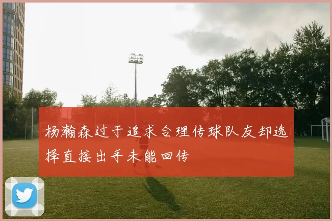 杨瀚森过于追求合理传球队友却选择直接出手未能回传